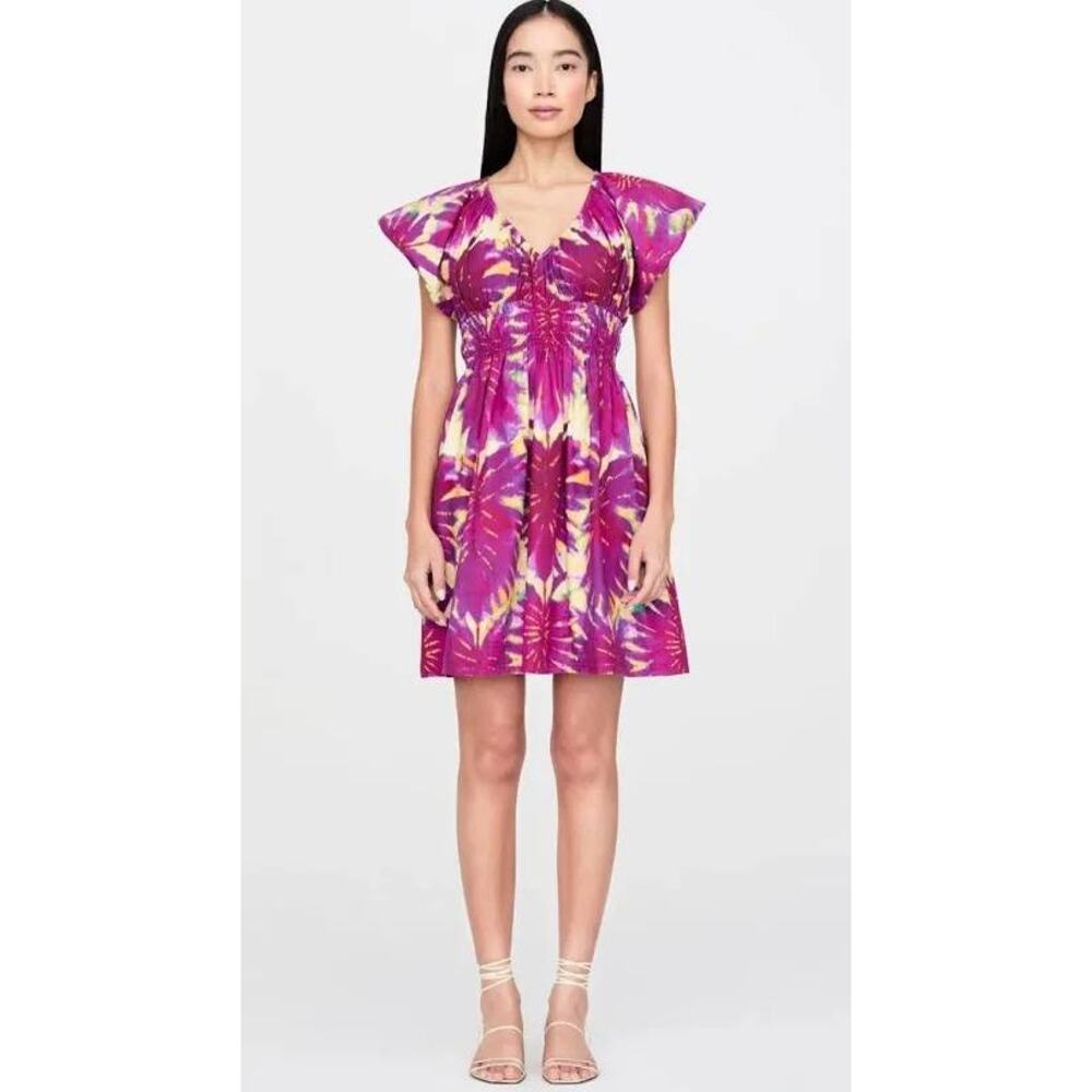 Marie Oliver Emilia Mini Dress in Tie Dye Purple Boysenberry XS NEW Whimsy Boho - Picture 5 of 7
